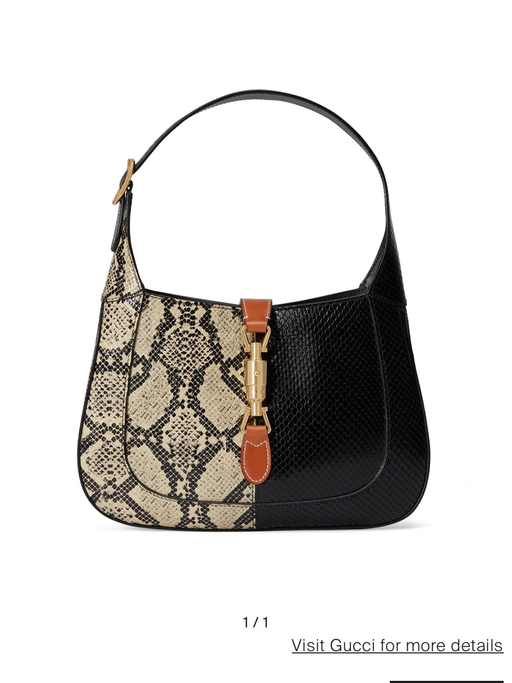 GUCCI
Jackie 1961
Two-Tone Black & Beige Snake-Print Shoulder Bag